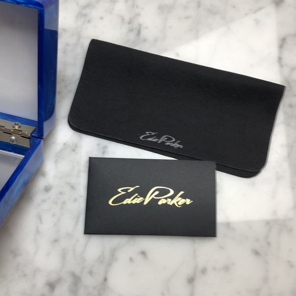 EDIE PARKER Blue and Silver Clutch with Script Design - Picture 8 of 13